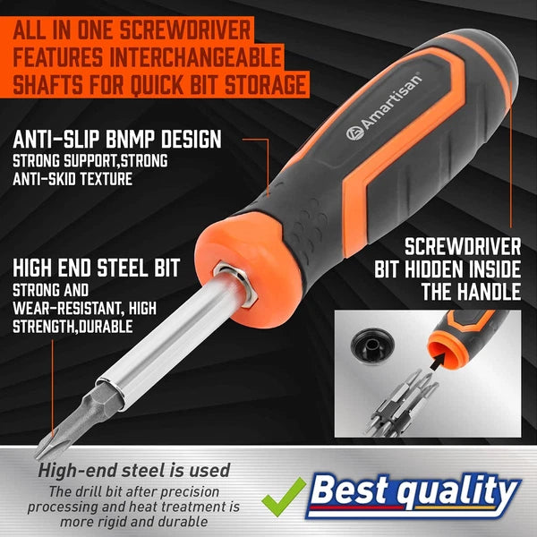 18-In-1 Multi-Bit Screwdriver Set Tool All in One, Portable Multi-Purpose Screwd