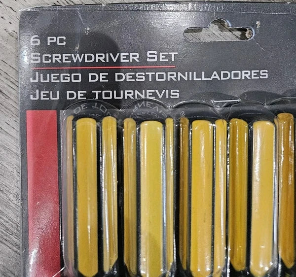 Screwdriver Set 6-piece Assorted Heads Holder Project Pro New in Package