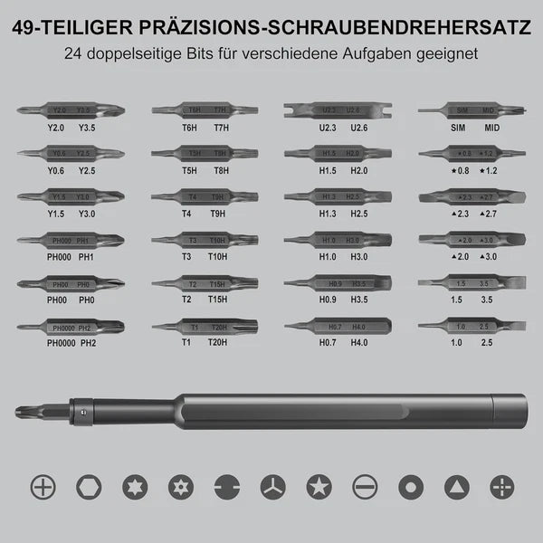 Precision Screwdriver Set 49 in 1 SHARDEN Small Black