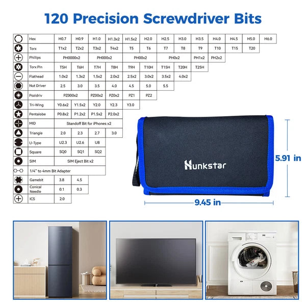 142PC Hunkstar Precision Screwdriver Tool Set for Repair PC/iPhone/Tablet/Xbox
