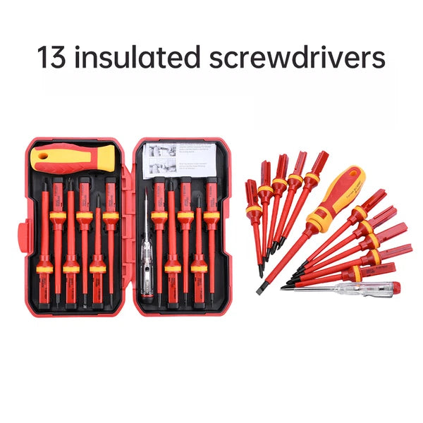 13PCS Changeable Insulated Screwdriver Set Household Electrician Repair Tool Kit