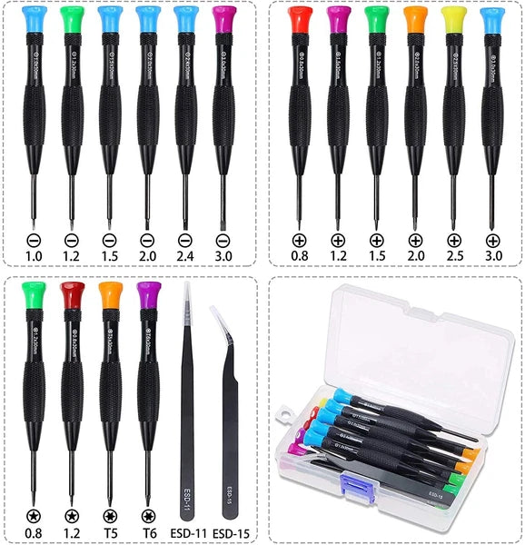 18 Pcs Magnetic Small Screwdrivers for Repairing Computer Eyeglasses Watch