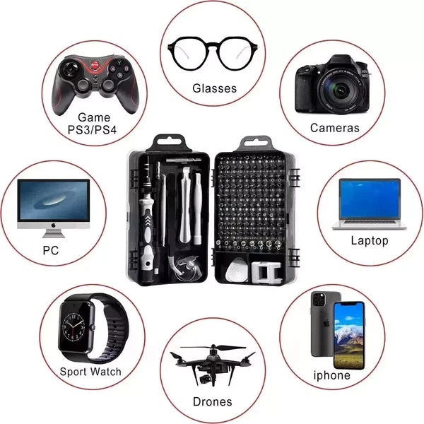 115 in 1 Magnetic Precision Screwdriver Set PC Phone Electronics Repair Tool Kit