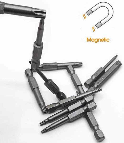 12PC Tamper Proof Star Impact Driver Bit Set Security Screwdriver Bits Hex Shank