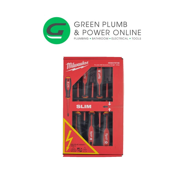 Milwaukee 4932478738 7 Pce Tri-Lobe VDE SLIM Screwdriver Set PZ Set